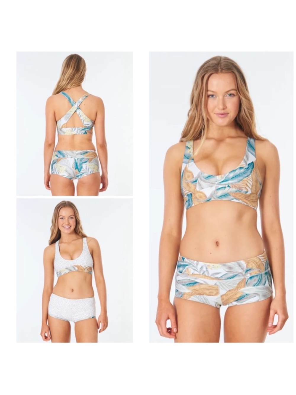 Rip Curl Tropic Sol Mirage Reversible Bikini Set Sz M NWT